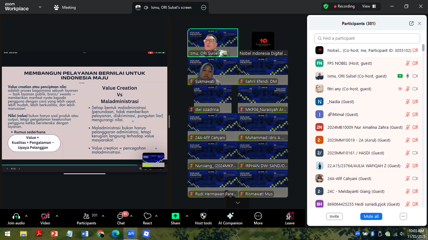 Ekspektasi-Publik-Meningkat,-Ombudsman-RI-Soroti-Tantangan-Pelayanan-Publik-di-Kuliah-Praktisi-ITB-Nobel-Indonesia